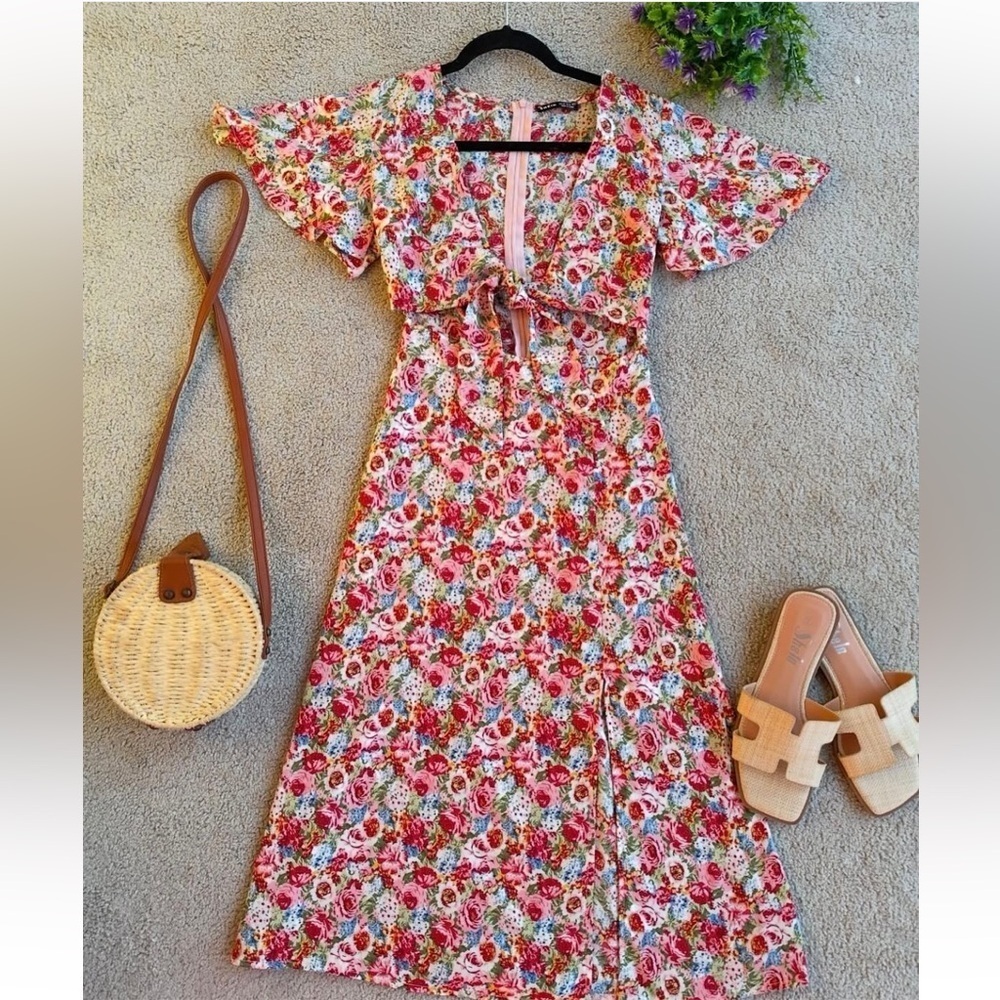 Shein Midi Floral Summer Dress size small - Picture 1 of 8
